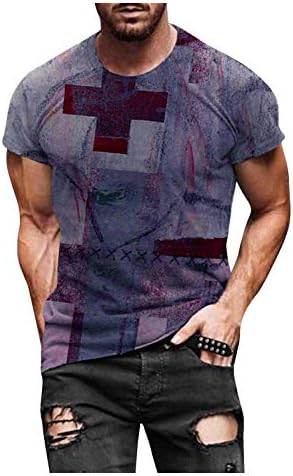 Camiseta de manga curta masculina Crença cruzada de verão Tops de verão Casual Casual Crewic Graphic Tees Soft Athletic