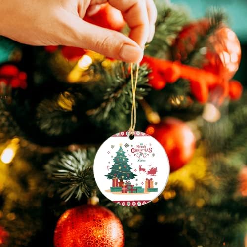 Ornamento personalizado, personalize o nome Feliz Natal, projete seu próprio ornamento de árvore de Natal, presente para homens