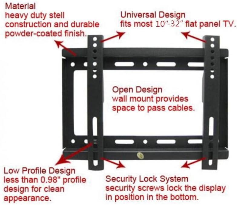 SAWQF Universal 25kg 14 ~ 42 polegadas Ajuste ajustável Painel de montagem de parede de parede Painel plano Frame com instrumento nivelado