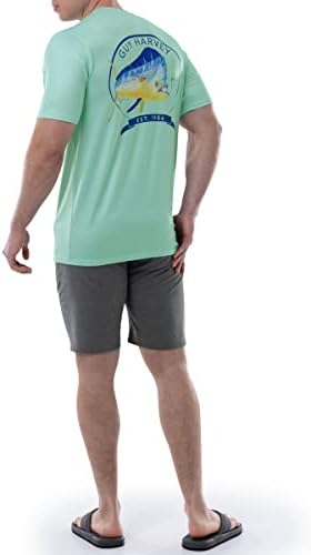 Camisa de performance de manga curta masculina do Guy Harvey com 50+ UPF Sun Protection