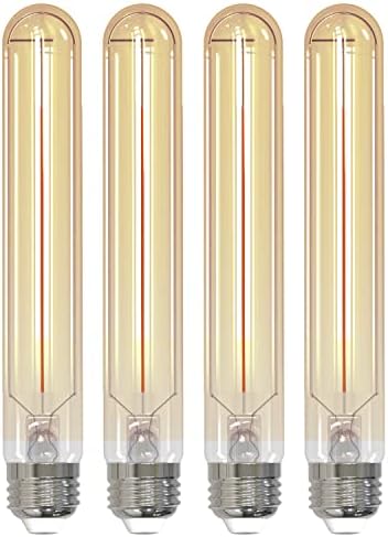 Pacote de filamentos de LED de bulbrito de lâmpada de 5 watts diminuído de 7,5 polegadas T9 com acabamento de vidro antigo e base média - 2100k, 250 lúmens