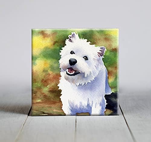 West Highland Terrier Puppy Aquarela Art Tile