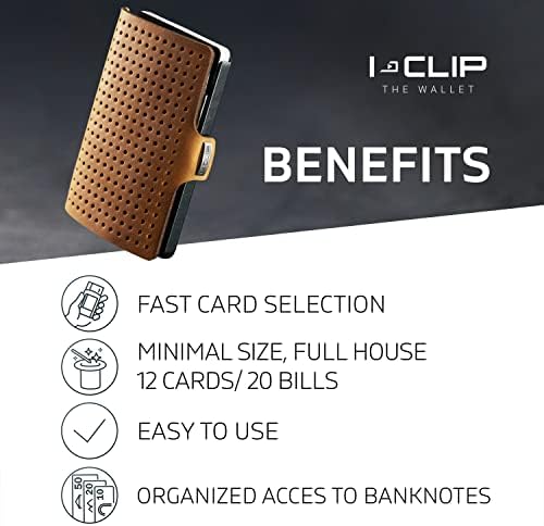Mini -Clip Original Mini com MoneyClip - Slim Cartet - Carteira de couro - carteira premium - titular do cartão - deserto do vantagem