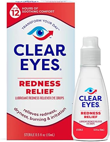 Olhos claros Redidade Econfulatologia de alívio dos olhos, 0,5 fl oz, pacote de 3