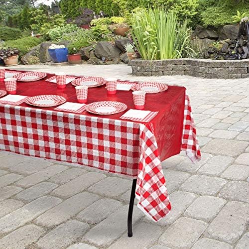 Piquennic temático 9 Placas de papel redondas descartáveis ​​Piquennic Party Supplies Placas de papel Gingham Ideal para festas,