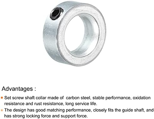 Meccanixity Etaf Collar 9/16 Bore Bore Bated Carbon Acela Confirt Style Style Collars Tone Silver 4 Pack