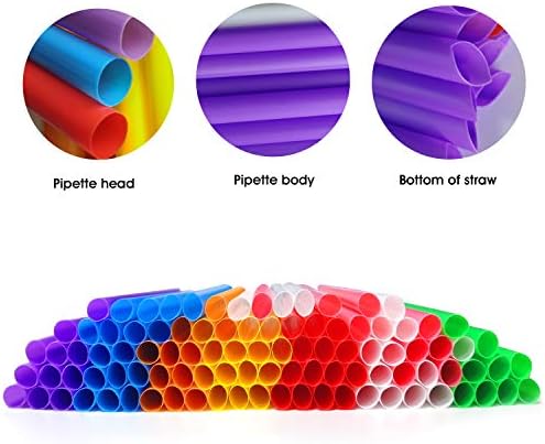 Myjie 100 PCs Jumbo Smoothie Smoades Boba Straudes, Individualmente embrulhado Multi Colors Plastic Plástico descartável Grande de boca larga de boca de milk-shake de palha de chá