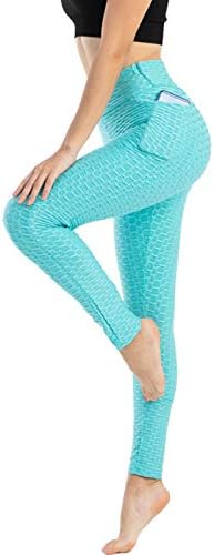 calças atléticas de ioga feminina Hopolsy Scrunch levantando sem costura para o controle de barriga de cintura calças