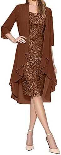 Vestidos midi nokmopo para mulheres sólidas femininas de duas peças Cardigan Cardigan Party Wedding Long Dress