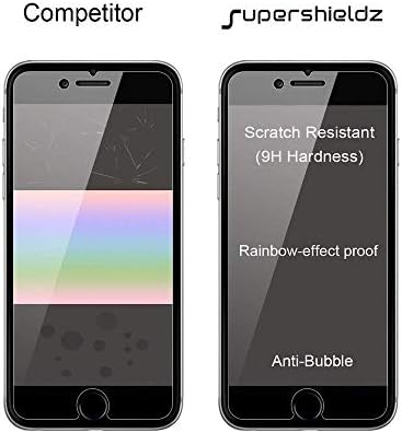 Supershieldz projetado para Apple iPhone 6 e iPhone 6S protetor de tela de vidro com temperamento temperado, 0,33 mm, anti -arranhão, bolhas sem bolhas