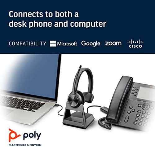 Poly Savi 7310 Sistema de fone de ouvido DECT sem fio ultra-seguro