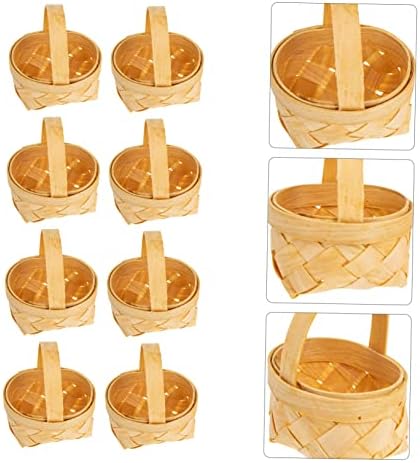 Cabilock 60 PCs PCS Chegados de madeira crafões de ornamentos para crianças cesto rústico cesta de casamento cesto pequeno