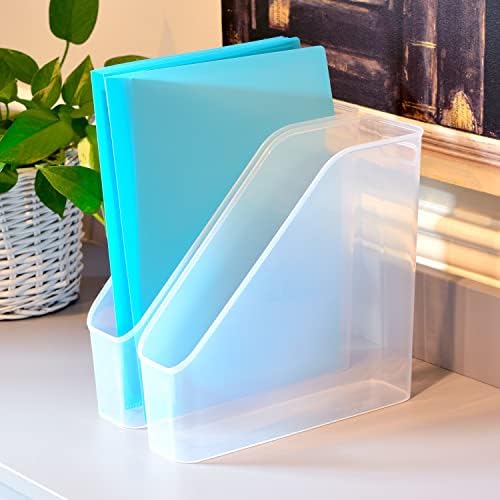 YounGever 3 Pack File Pasta Bin Storage, Plástico File Pasta Bin Organizador com alça