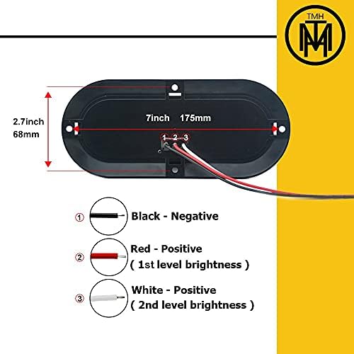TMH (pacote de 2 polegadas de seta oval de 6 polegadas Ambar Signal Indicador da cauda da cauda da cauda 25 LED LUZES DE LEDOS