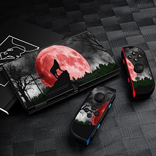 Blood Red Moon Wolf Decals Adesivos cobrem placa face protetora da pele para Nintendo Switch