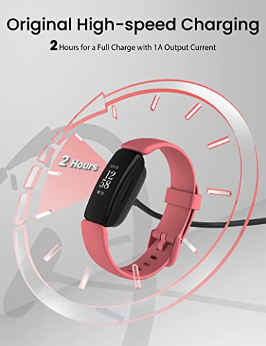 Carregador Sinoacc para Fitbit Inspire 2 ACE 3 3,3 pés de carregamento de carregamento Fitbit Charger para Inspire 2