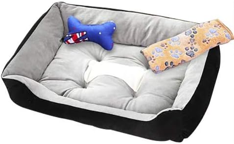 Minico Retangular Cuddler Bolster Bed de animais de estimação para gatos ou cães, tamanho múltiplo de gelo azul - M