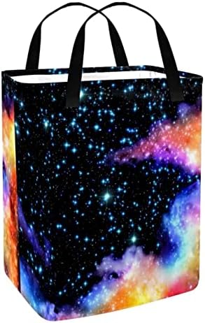 Nebula Galaxy Starry Sky Print Lavanderia dobrável cesto de roupa, cestas de lavanderia à prova d'água