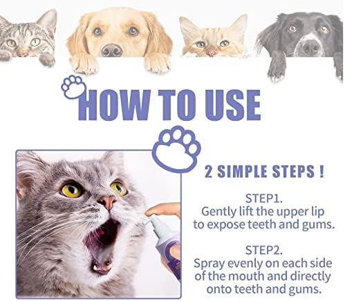 Xbkplo Puppy Breath Scownener, Pet Clean Deeth Cleaning Spray Para cães e gatos, dentes limpos de spray oral de animais de