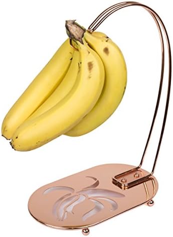 Creative Home 50245 Planejador de banana banhado de cobre Stand de uvas, 9-1/2 x 5-7/8 x 13-3/4 H, acabamento de cobre