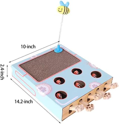 Brinquedos de gatos fooopomary, bata em uma caixa de toupeira brinquedos de gatos interativos para gatos internos gatinhos cachorros de cachorro de cachorro brincar divertido e multifuncional brinquedo com gato scratcher e brinquedos de luxuoso - 5 ratos/arranhão