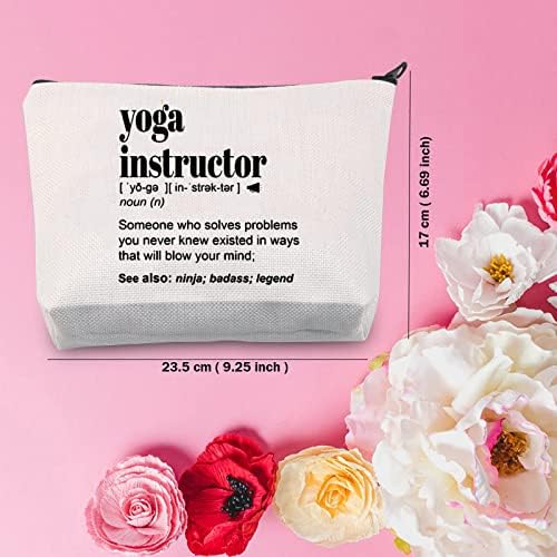 Tsotmo Yoga Instrutor de zíper bolsa de maquiagem Bolsa de maquiagem de ioga Presente de apreciação de ioga Instrutor