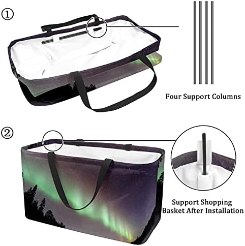 Lorvies Reutilable Grocery Bags Casce de armazenamento, belo arco triunfal do sol paisagem colapsável bolsas de utilidade utilidade