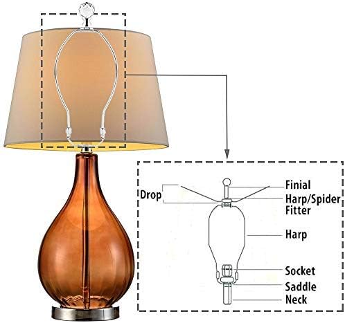 Lâmpada de lâmpada ecudis harpa lâmpada harpa com base de sela leve e parafuso finial de lâmpada de lâmpada para mesa