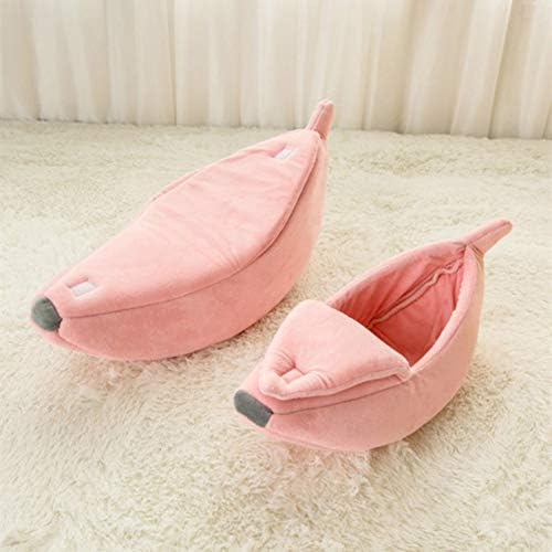 Yijkgfh Banana Shape Cama Cama de gato Ceda, camas de estimação Cama de cachorro de gato macio, lindos suprimentos