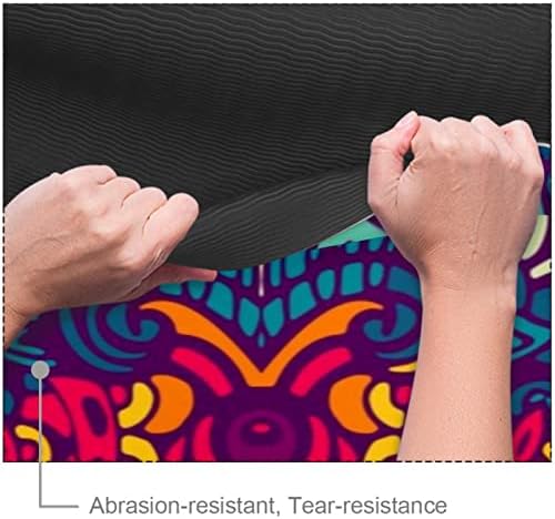Colorido Mandala Etnica Impressão ECO Amigável Yoga Mat, Design de 6 mm Imprimir Exercício e Fitness Matness para mulheres,