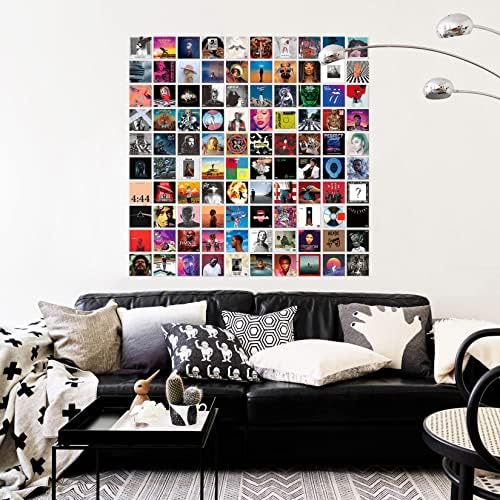 A Art · Zona 100 PCs 5x5 polegadas | Posters Kit de colagem de parede para quarto, pôsteres de capa de álbuns, pôsteres de música,