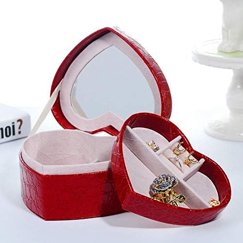 Caixa de jóias de couro qtt Red Brincos de colar de colar de colar Jóias de joalheria Caixa organizadora de joias para noivado