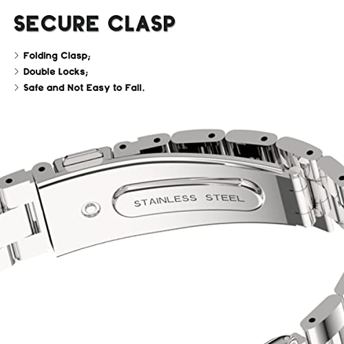 EIEUUK Compatível com Fitbit Luxe/Luxe SE metal Band, Substituição de pulseira de pulseira de metal de aço inoxidável ajustável para