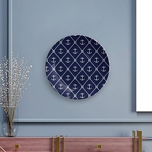 Âncoras corda de cânhamo Placa decorativa de osso vintage com exibição Cute Plate Gift Home Decor