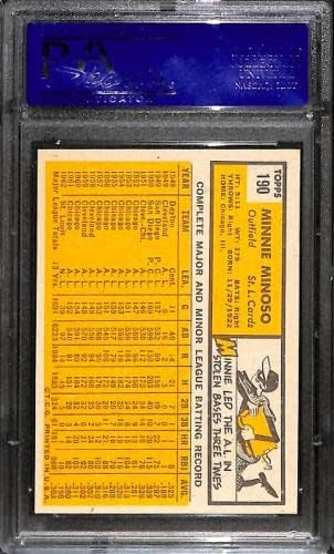 1963 TOPPS 190 Minnie Minoso PSA 7 90359745 - Cartões de beisebol com lajes