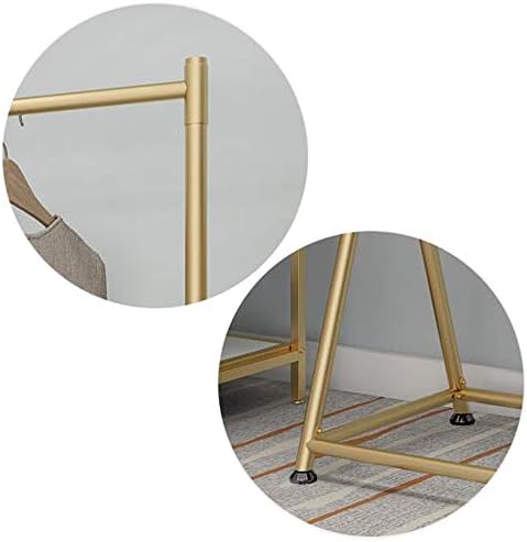 Rail de roupa de ferro firme, trilho de vestuário simples de piso, armazenamento conveniente, salvo espaço, durável / dourado / 150 × 170 × 40cm