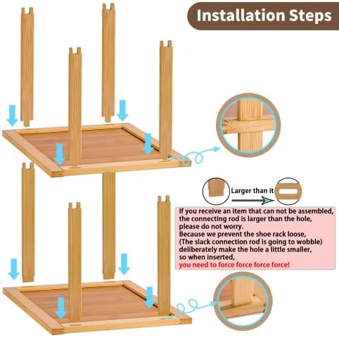 Natthswe Bamboo Shoe Vertical Rack - 6 Nível de camada Free Standing Shoe Rack Organizador para entrada, prateleira magro de