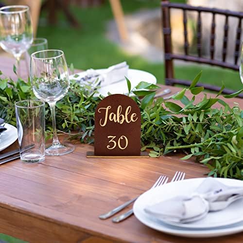 Fureera 30 PCS Números de mesa, números de mesa de casamento de madeira, peças centrais de casamento rústico para mesas Número