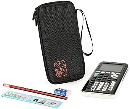 Caso da calculadora gráfica de Bovke Compatível com Texas Instruments Ti-84 Plus CE/TI-84 Plus/Ti-83 Plus CE/Casio FX-9750GII, bolso zipe extra para cabos USB, manual, lápis, régua, preto