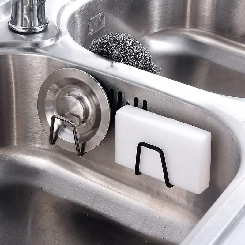 Chnlml cozinha aço inoxidável esponjas por suporte de drenagem rack de secagem auto adesiva prateleira acessórios de cozinha gadgets