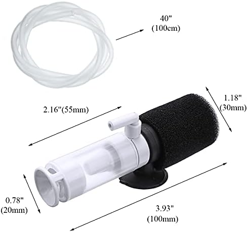 Filtro de mini mini hieryan, filtro de esponja de aquário super mini, bomba de ar de ar silenciosa de filtração 3 em 1, filtro